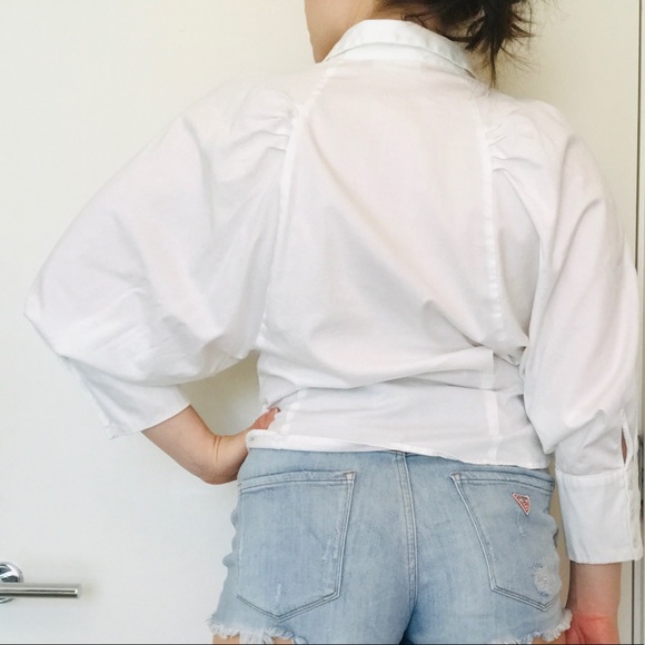White Unique Batwing blouse - Picture 2 of 8
